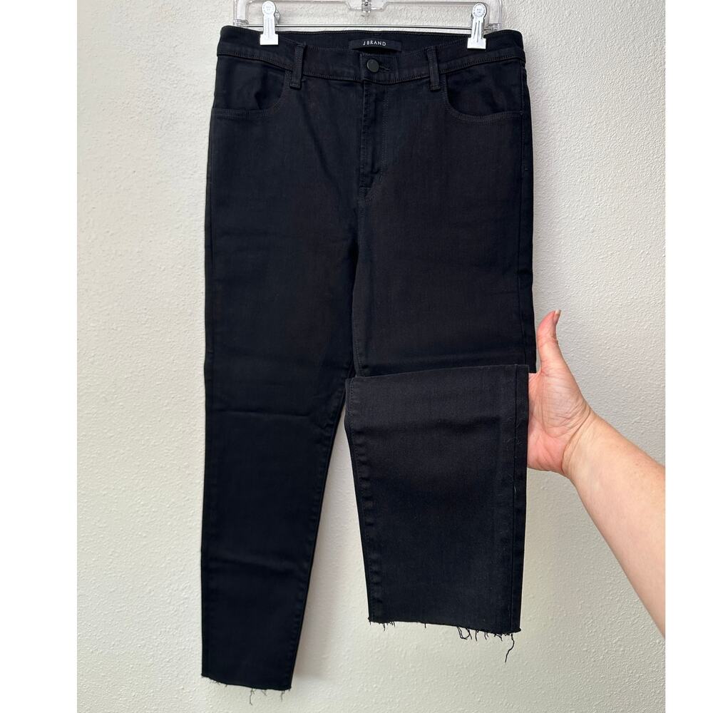 J Brand Alana Vesper High-Rise Skinny Jeans Black Women’s 31 Raw Hem